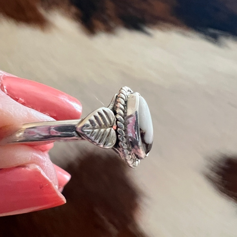 ❤️ Wild Horse Jasper Magnesite Navajo Style Southwestern 925 Silver Ring Sz 9 - Picture 3 of 14